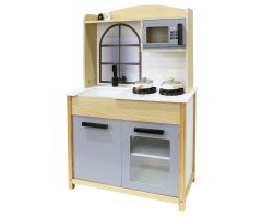 מטבח משחק מעץ מאובזר לילדים 65X30X95