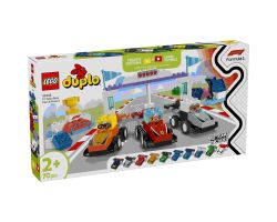 לגו דופלו מכוניות מרוץ ונהגים 10445