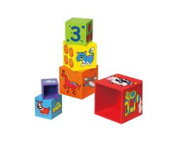 צעצועי עץ מגדל קוביות