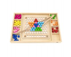צעצועי עץ משחק כדורים תפוס והתאם